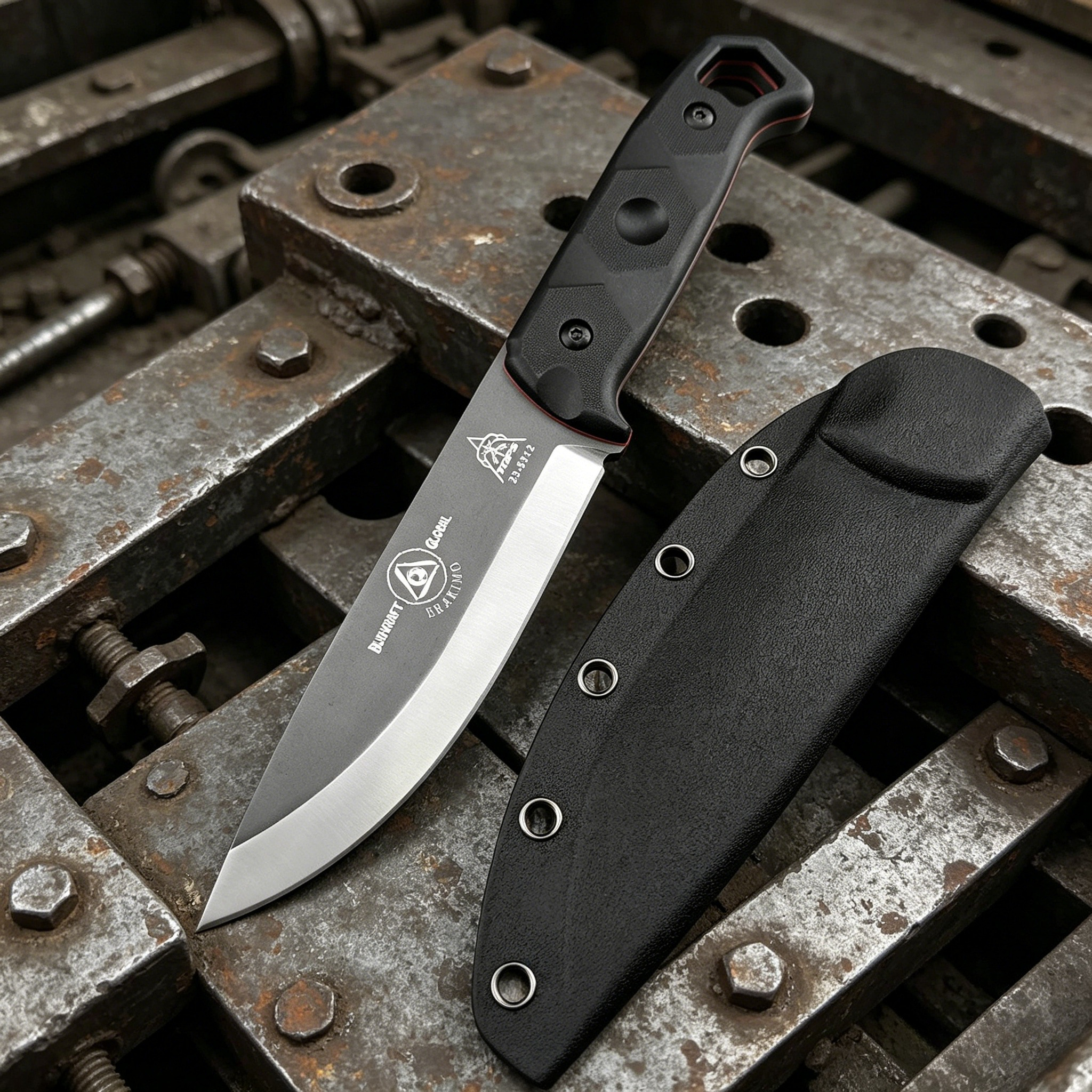Bushcraft Knife Fixed - Outdoor Camping Fixed Blade Knife D2