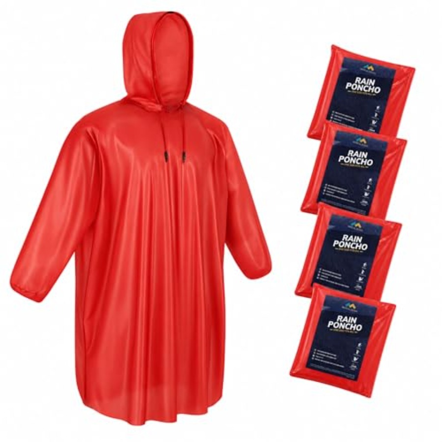Emergency Poncho Rain - Mindful Design Rain Ponchos with Drawstring