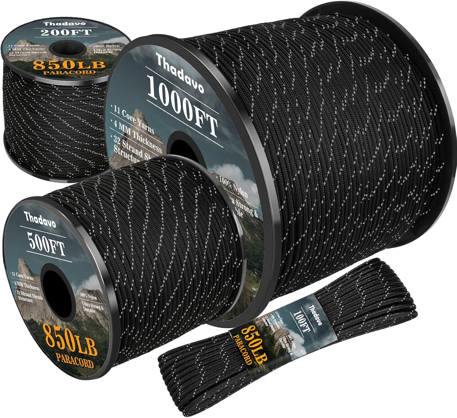 850lb Reflective Paracord Rope - огляд і ціна Para Cord 1000Ft