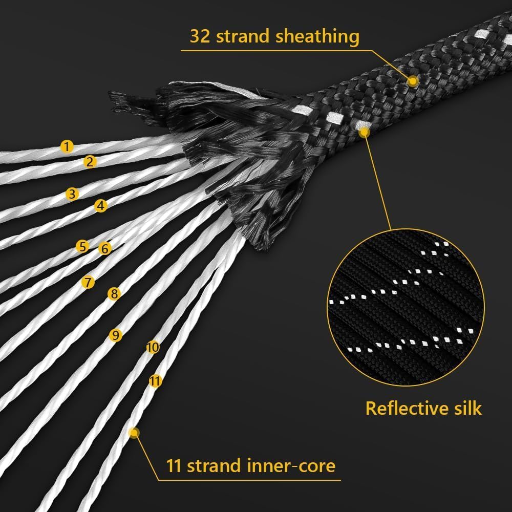 750lb Reflective Paracord Rope - огляд і ціна Para Cord 1000Ft