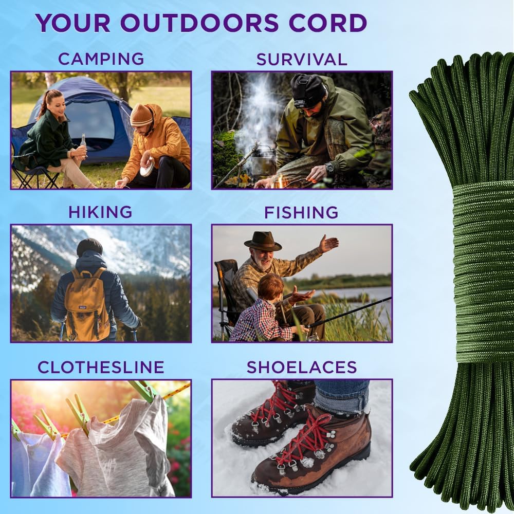 Reflective Paracord Rope 1000f - огляд і ціна Para Cord 1000Ft