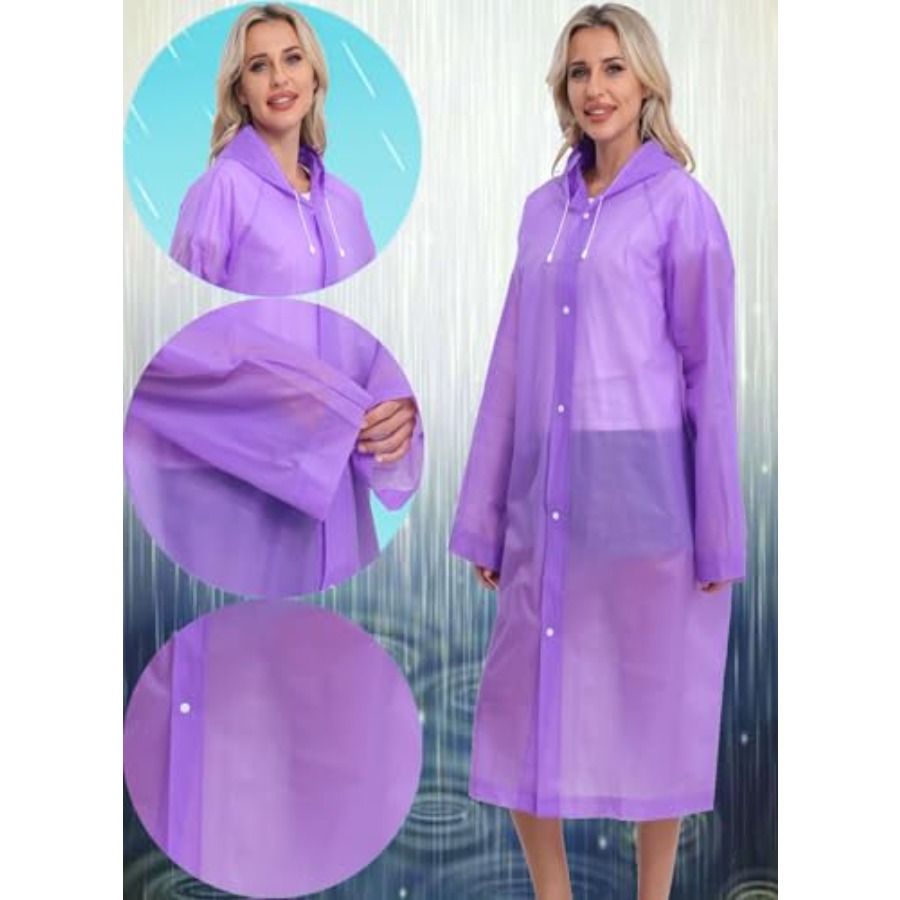 2-Pack Reusable Rain Ponchos f - огляд і ціна Emergency Poncho Rain