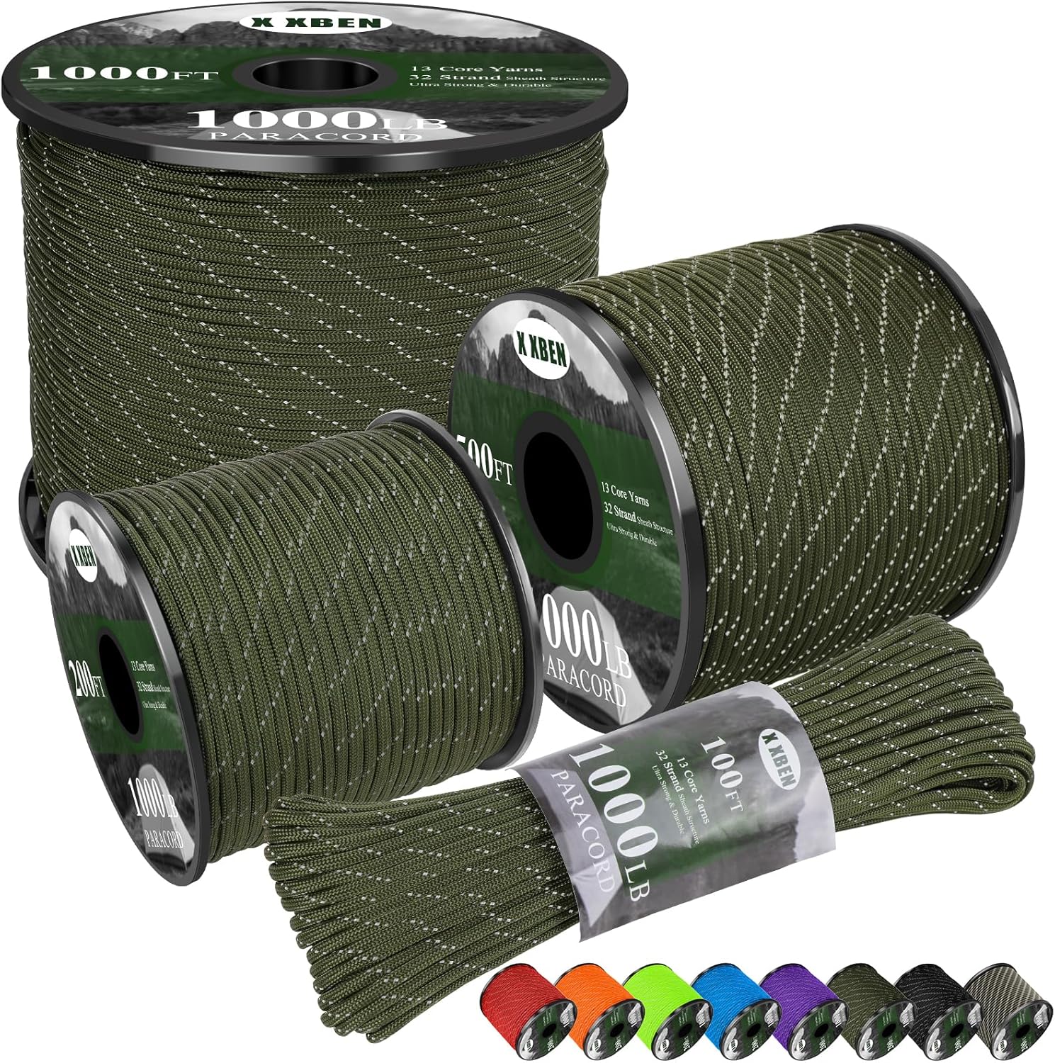 1000lb Reflective Paracord 4mm - огляд і ціна Para Cord 1000Ft