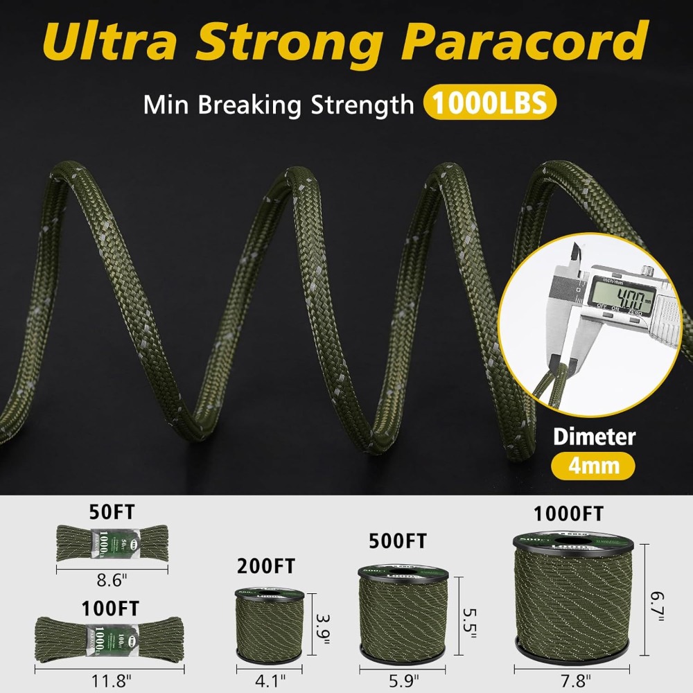 Reflective Paracord 1000lb, 50 - огляд і ціна Para Cord 1000Ft