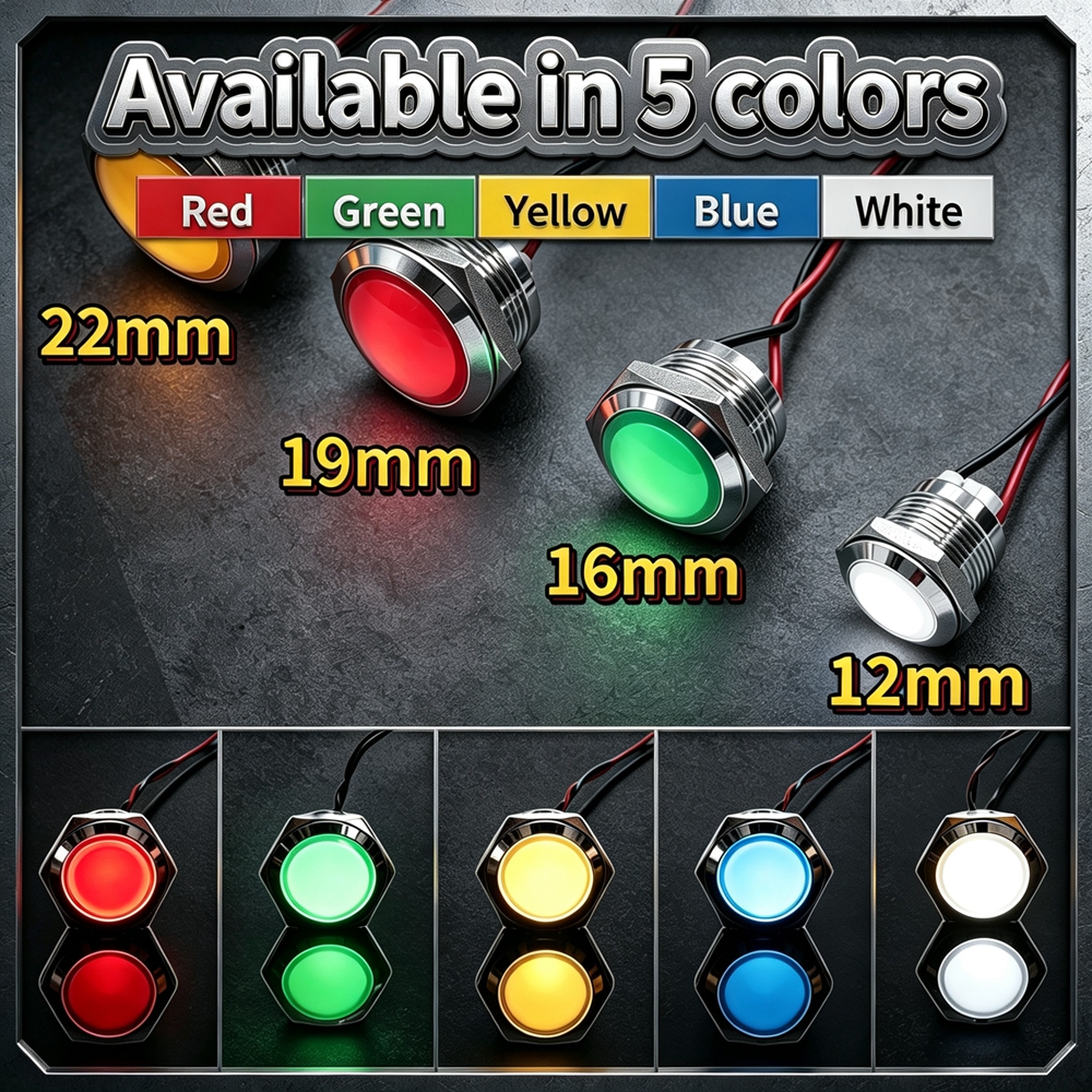 12mm 16mm 19mm 22mm Metal LED  - огляд і ціна Signal Panel Orange