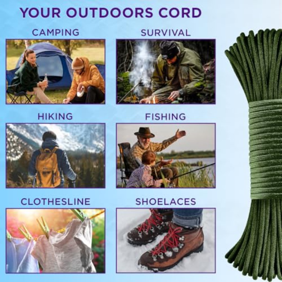 Reflective Paracord Rope 1000  - огляд і ціна Para Cord 1000Ft