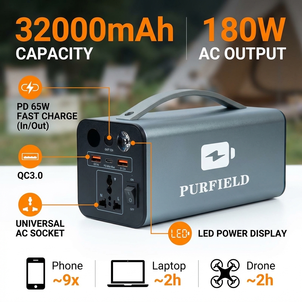 180W Outdoor Power Station 320 - огляд і ціна Solar Emergency Charger