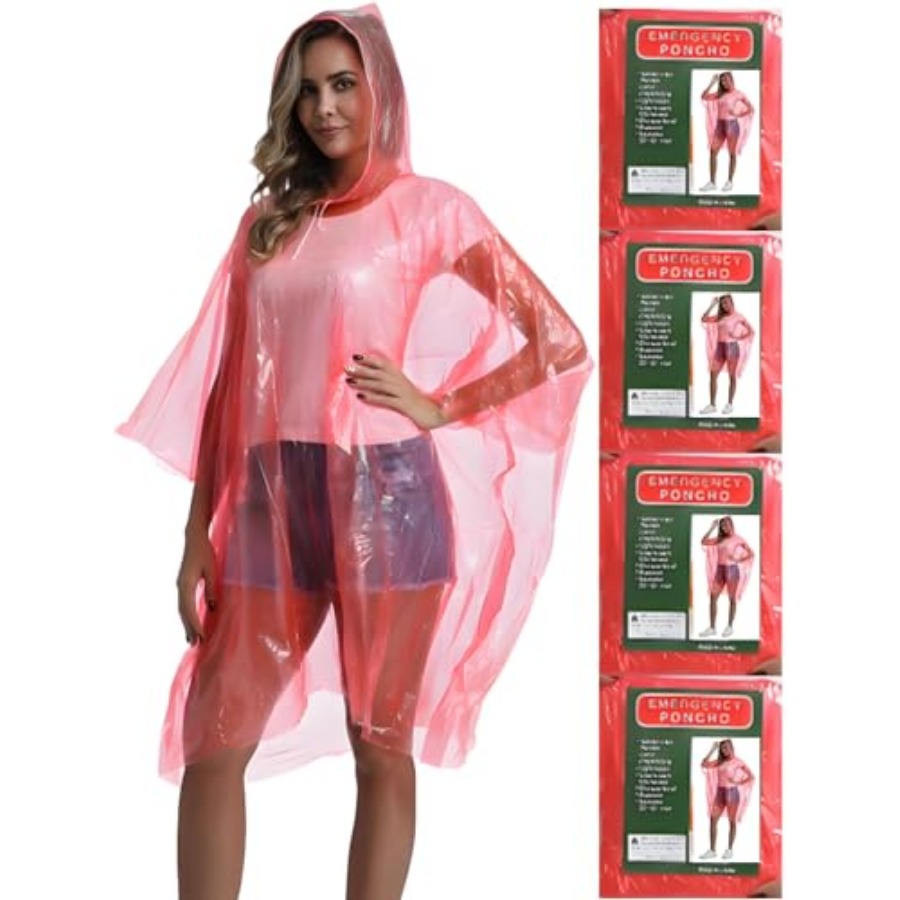 4/6/12 Pack Disposable Rain Po - огляд і ціна Emergency Poncho Rain