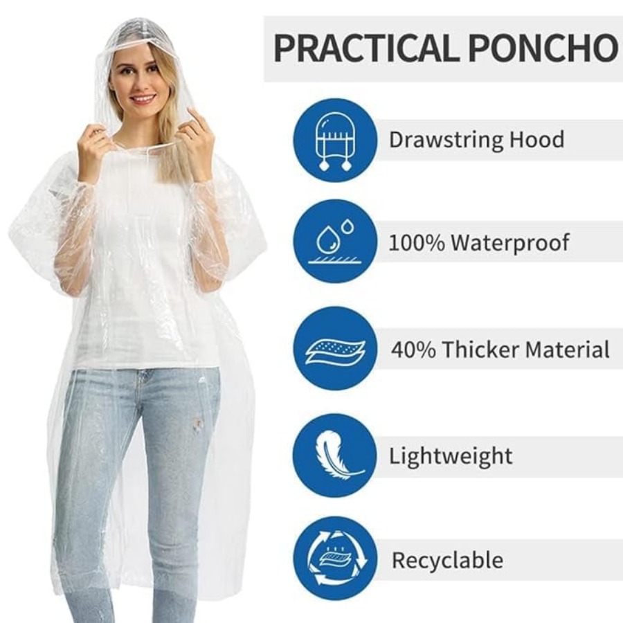 5/10/20 Pack Rain Ponchos, Dis - огляд і ціна Emergency Poncho Rain