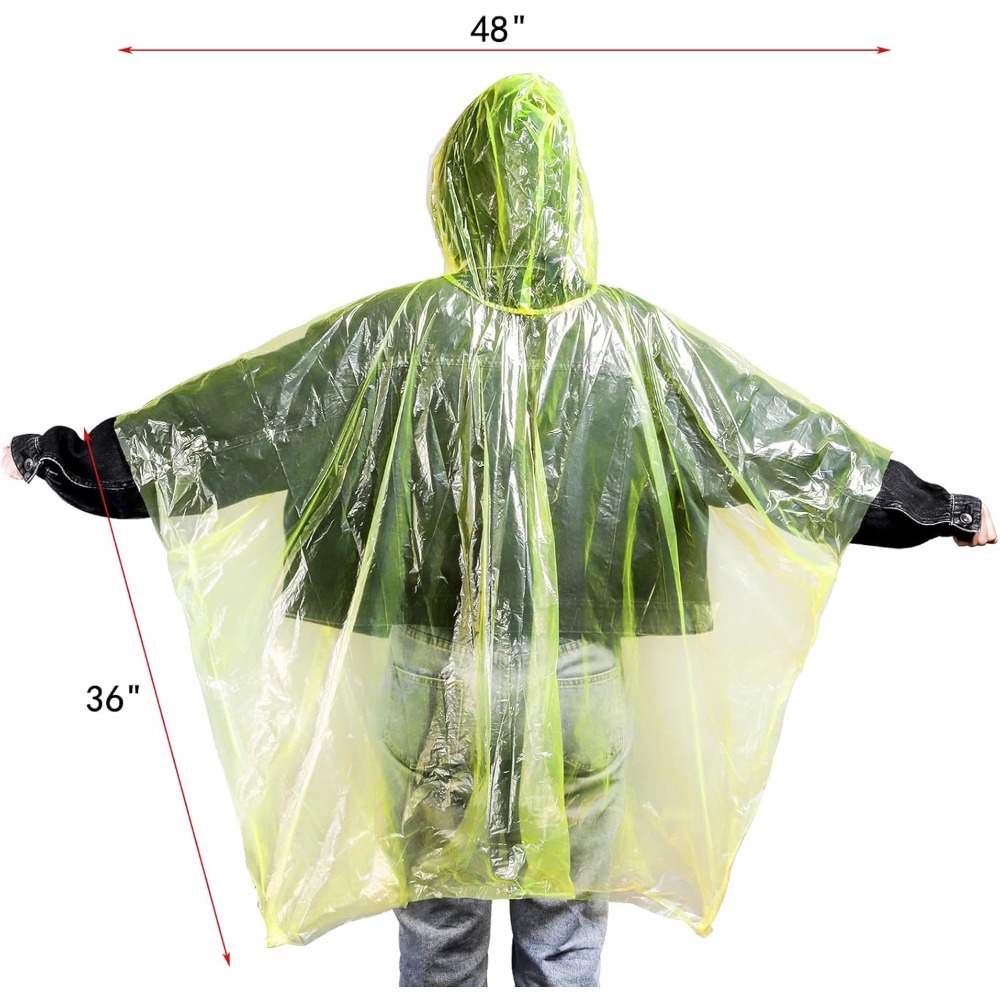20 Pack Disposable Rain Poncho - огляд і ціна Emergency Poncho Rain