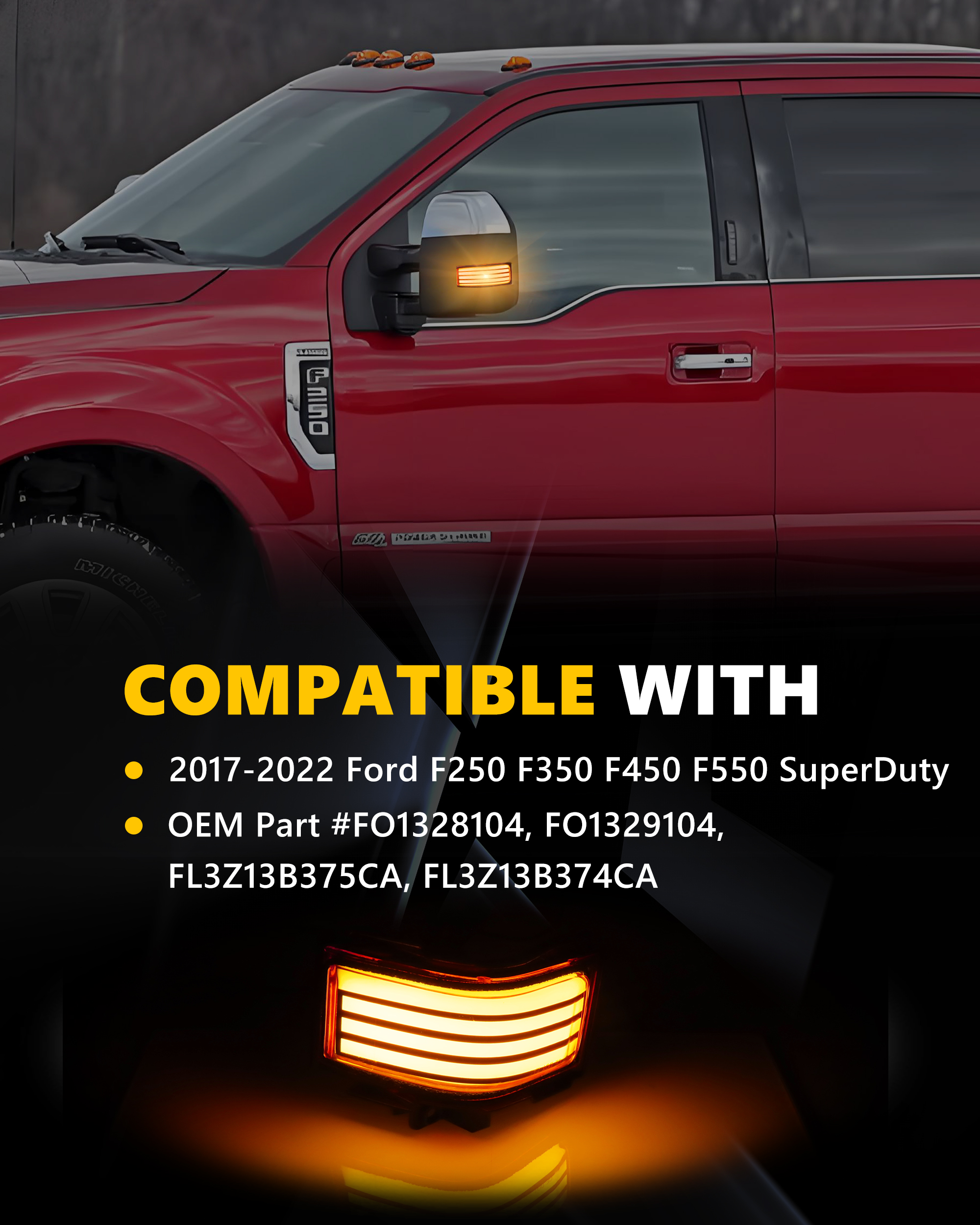 2Pcs Turn Signal Light Side Mi - огляд і ціна Signal Panel Orange