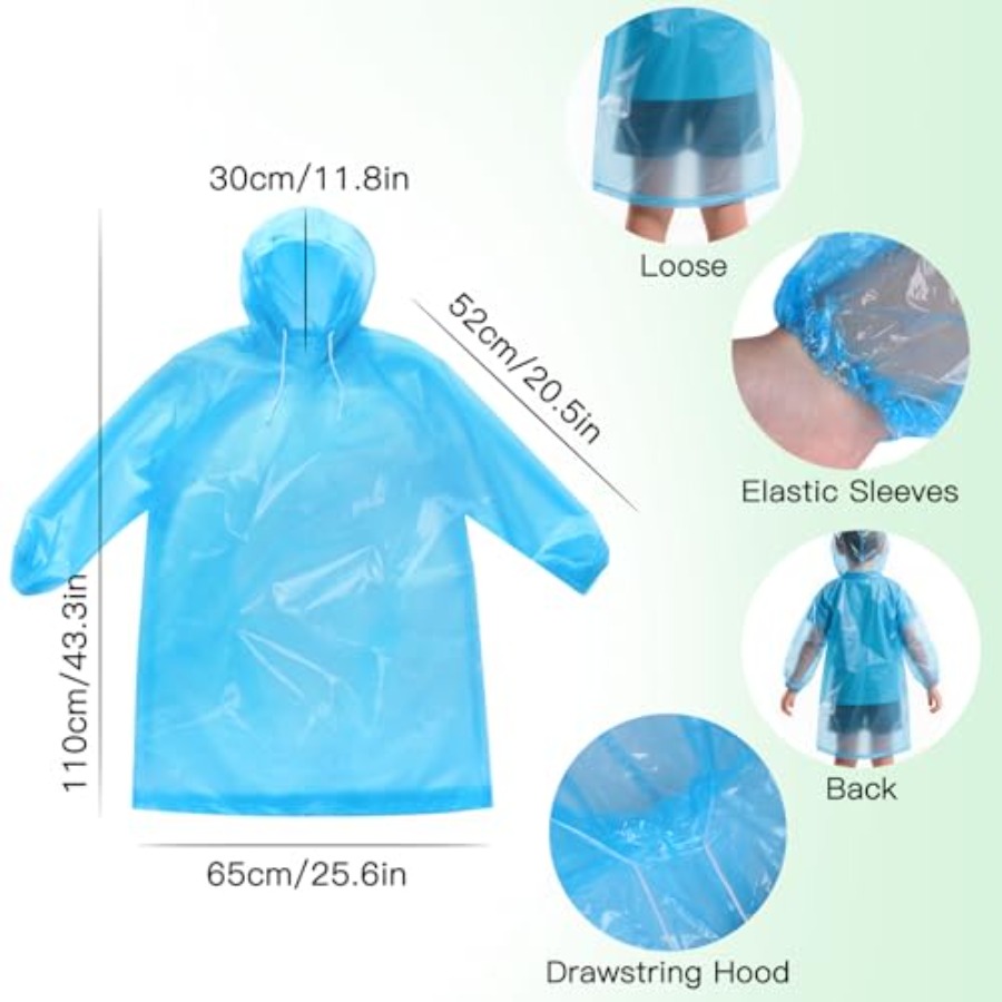 GAOHUI 4/6 Pack Disposable Rai - огляд і ціна Emergency Poncho Rain
