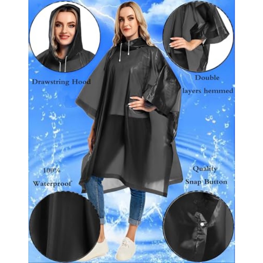 2 Pack Rain Ponchos for Adults - огляд і ціна Emergency Poncho Rain