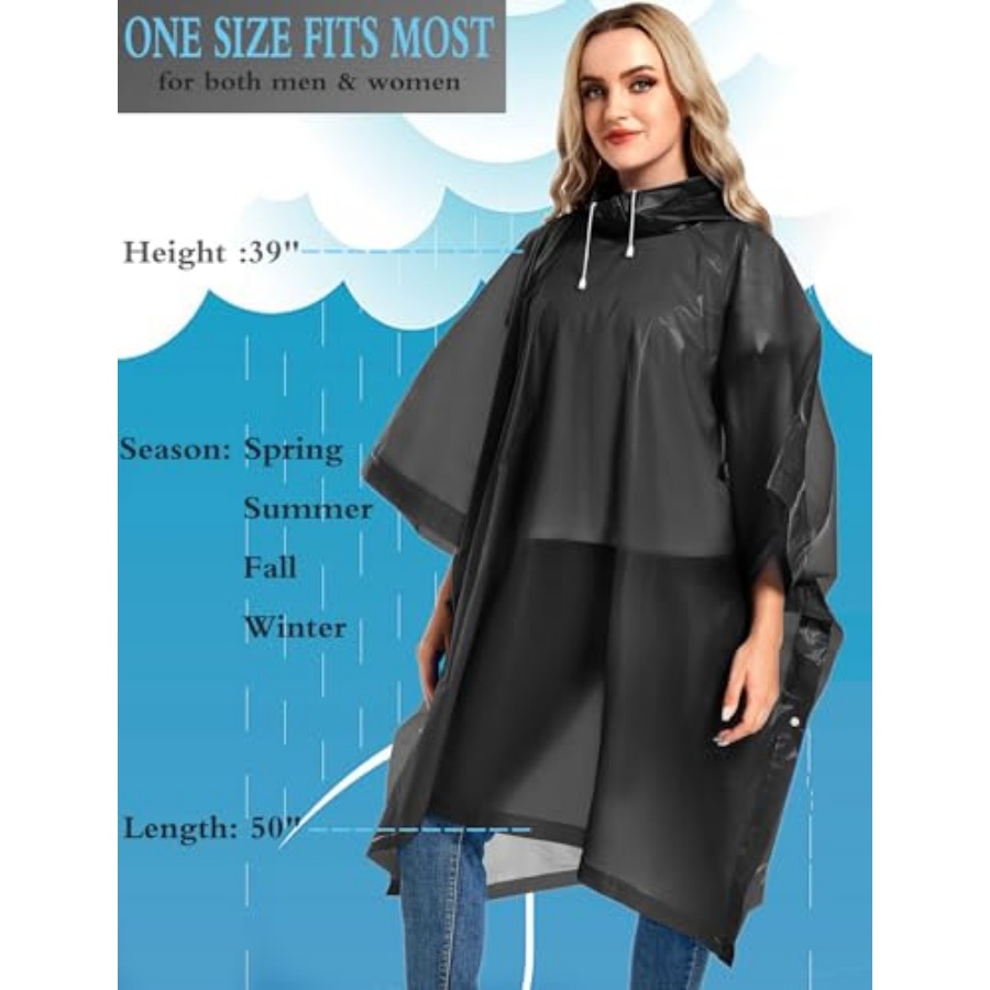 2 Pack Rain Ponchos for Adults - огляд і ціна Emergency Poncho Rain