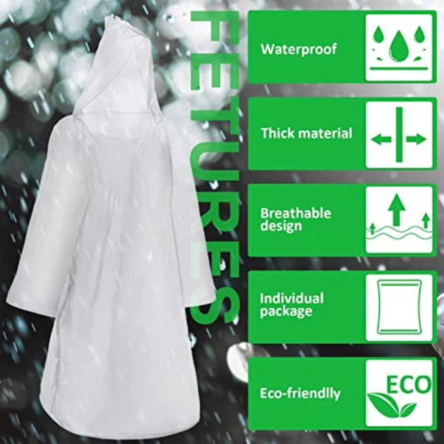 150 Pcs Disposable Rain Poncho - огляд і ціна Emergency Poncho Rain
