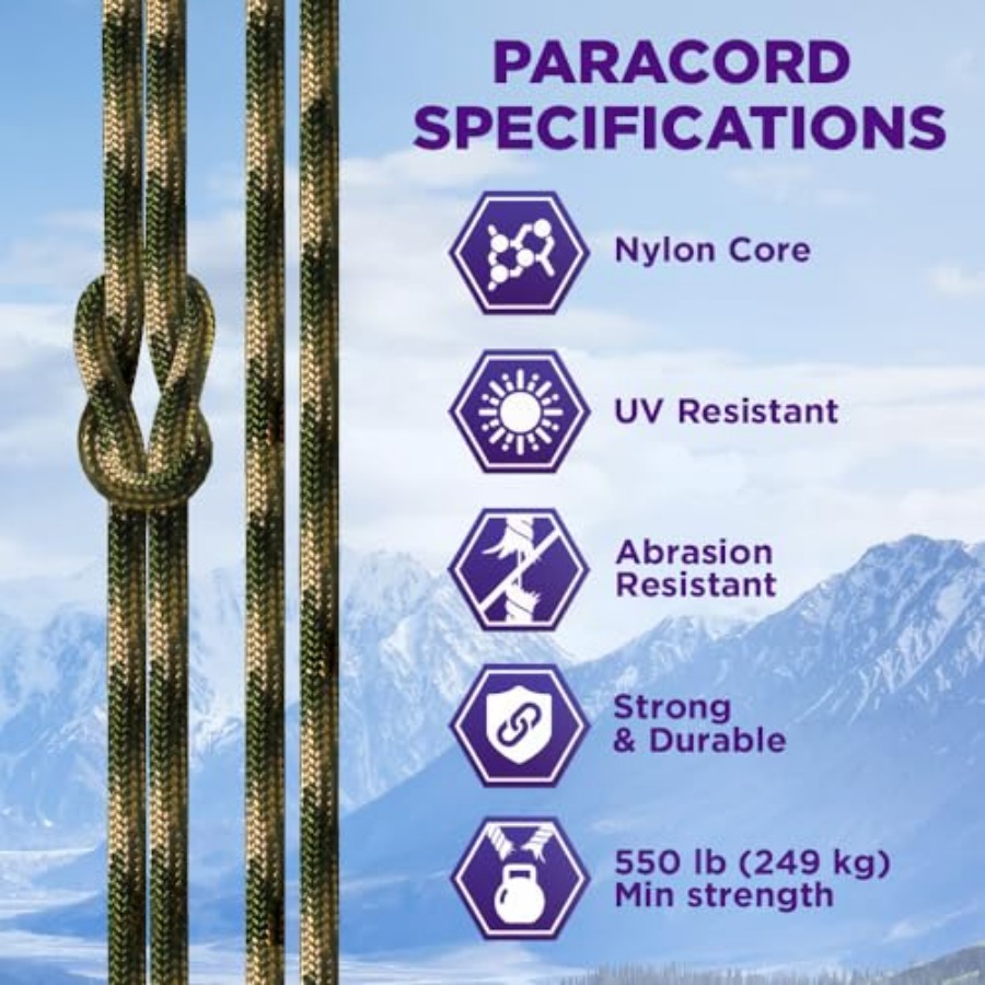 Reflective Paracord Rope 1000  - огляд і ціна Para Cord 1000Ft