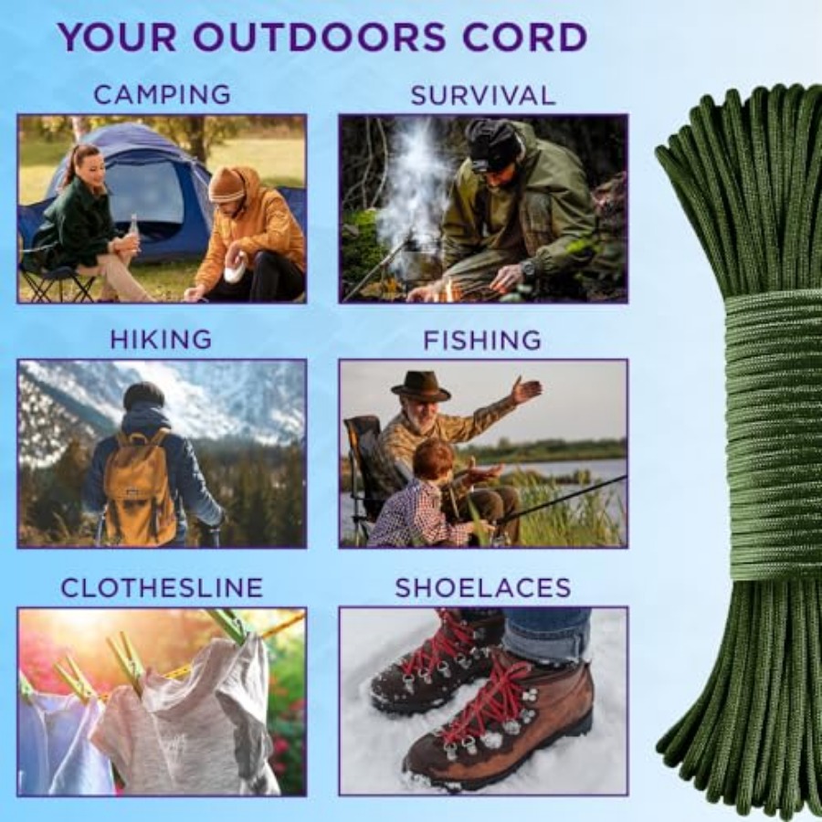Reflective Paracord Rope 1000  - огляд і ціна Para Cord 1000Ft