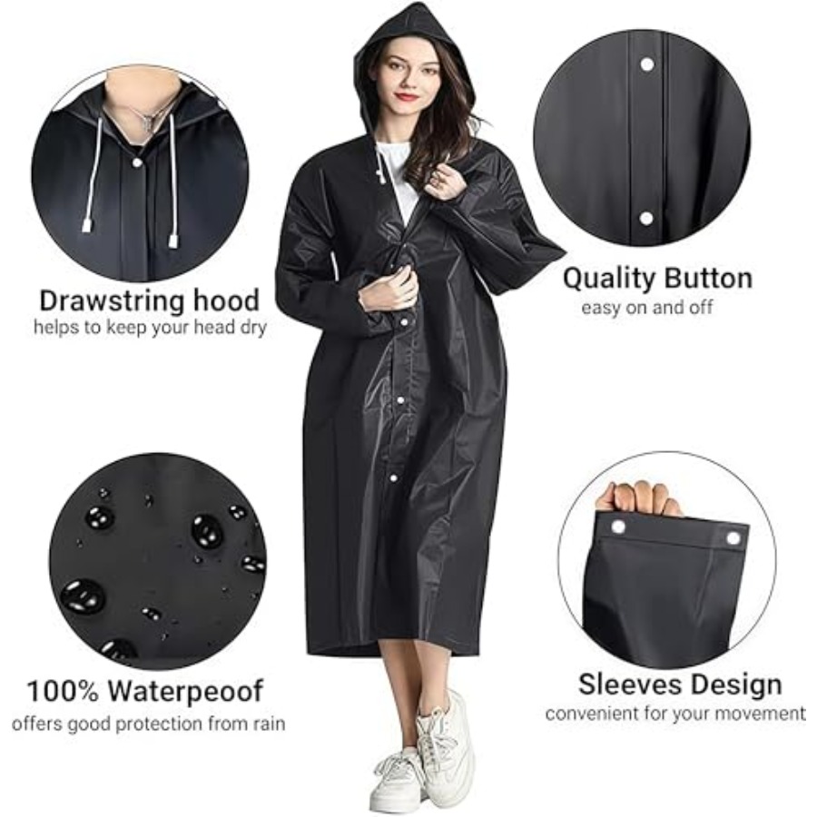 Rain Coat Poncho for Adult, 2  - огляд і ціна Emergency Poncho Rain