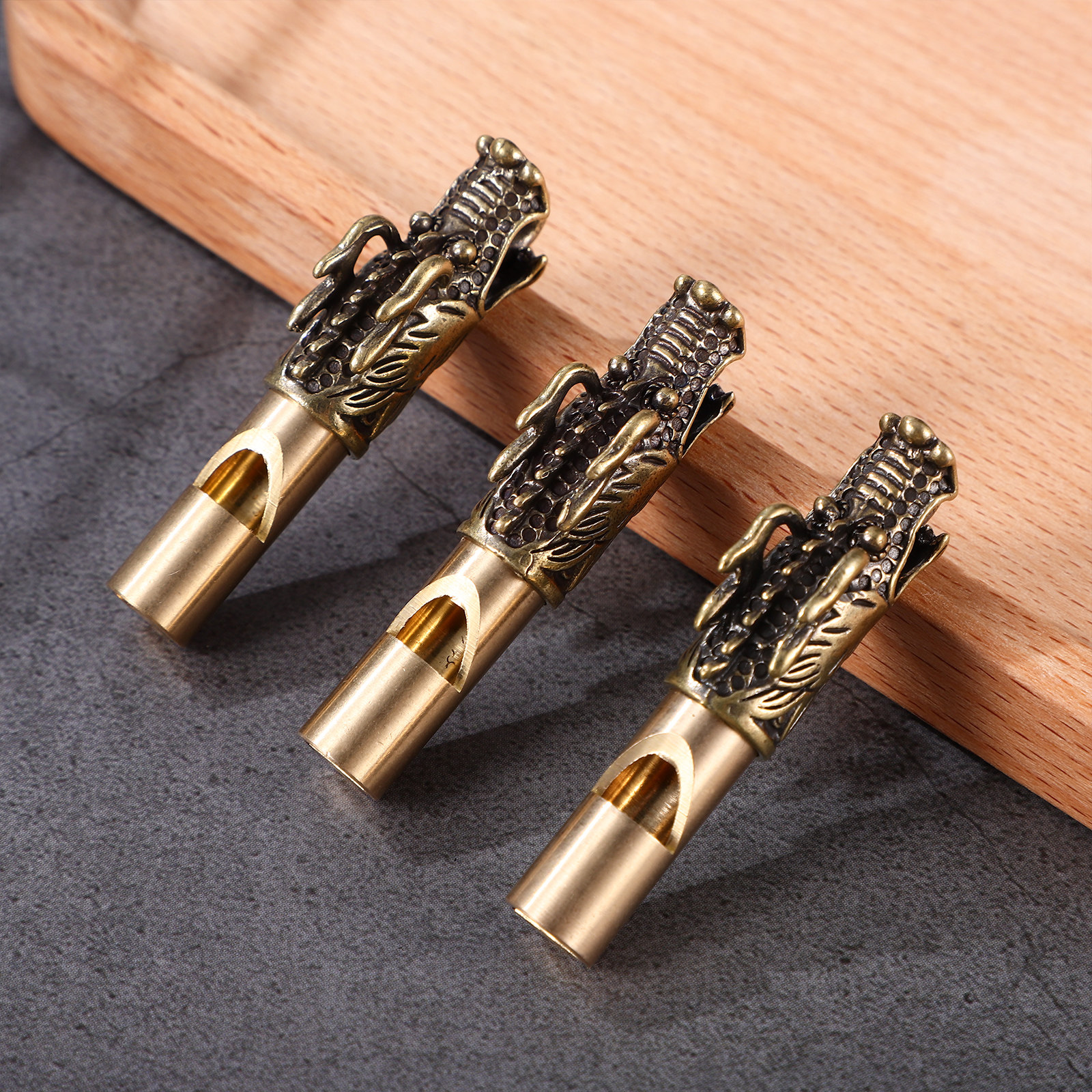3Pcs Dragon Head Brass Whistle - огляд і ціна Emergency Whistle Loud