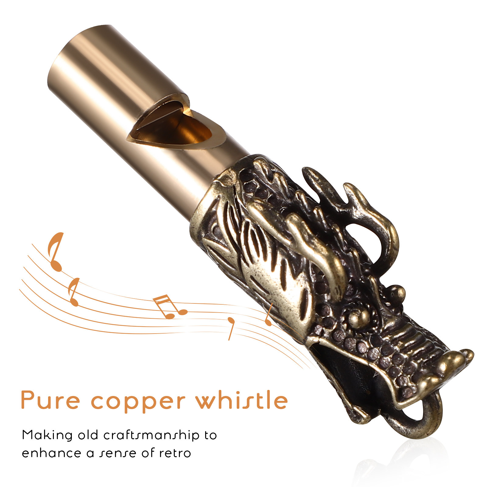 3Pcs Dragon Head Brass Whistle - огляд і ціна Emergency Whistle Loud