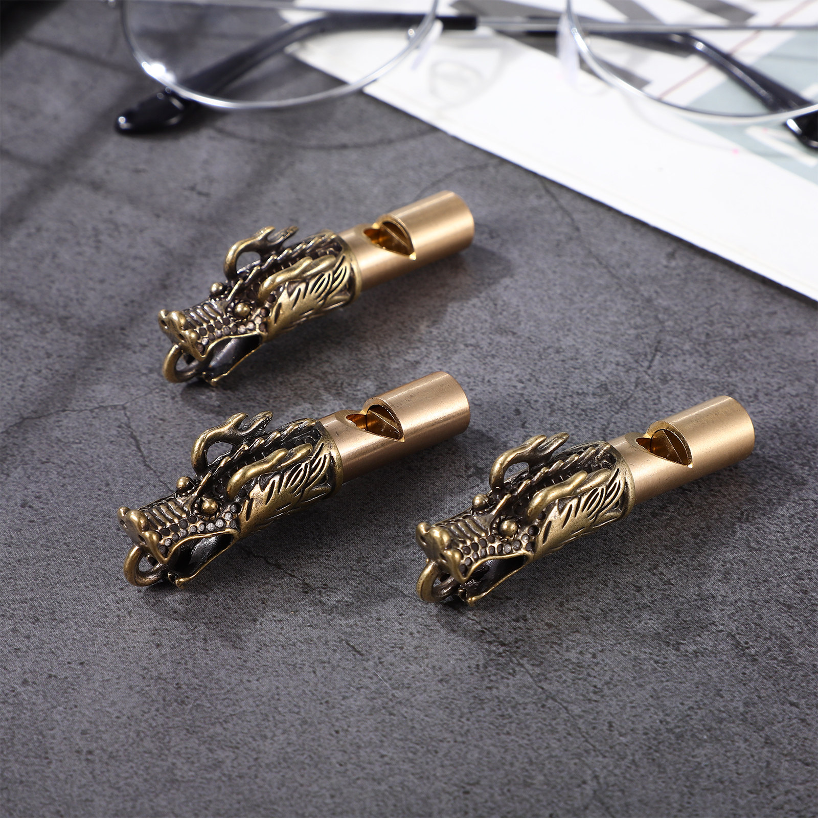 3Pcs Dragon Head Brass Whistle - огляд і ціна Emergency Whistle Loud