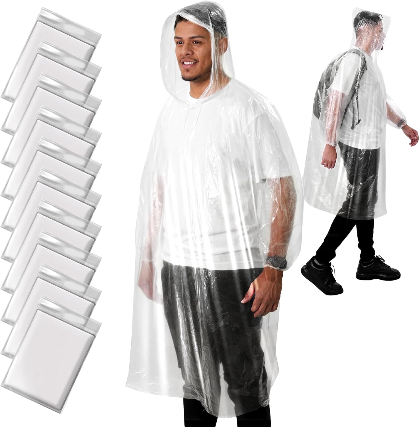 Disposable Rain Poncho for Adu - огляд і ціна Emergency Poncho Rain