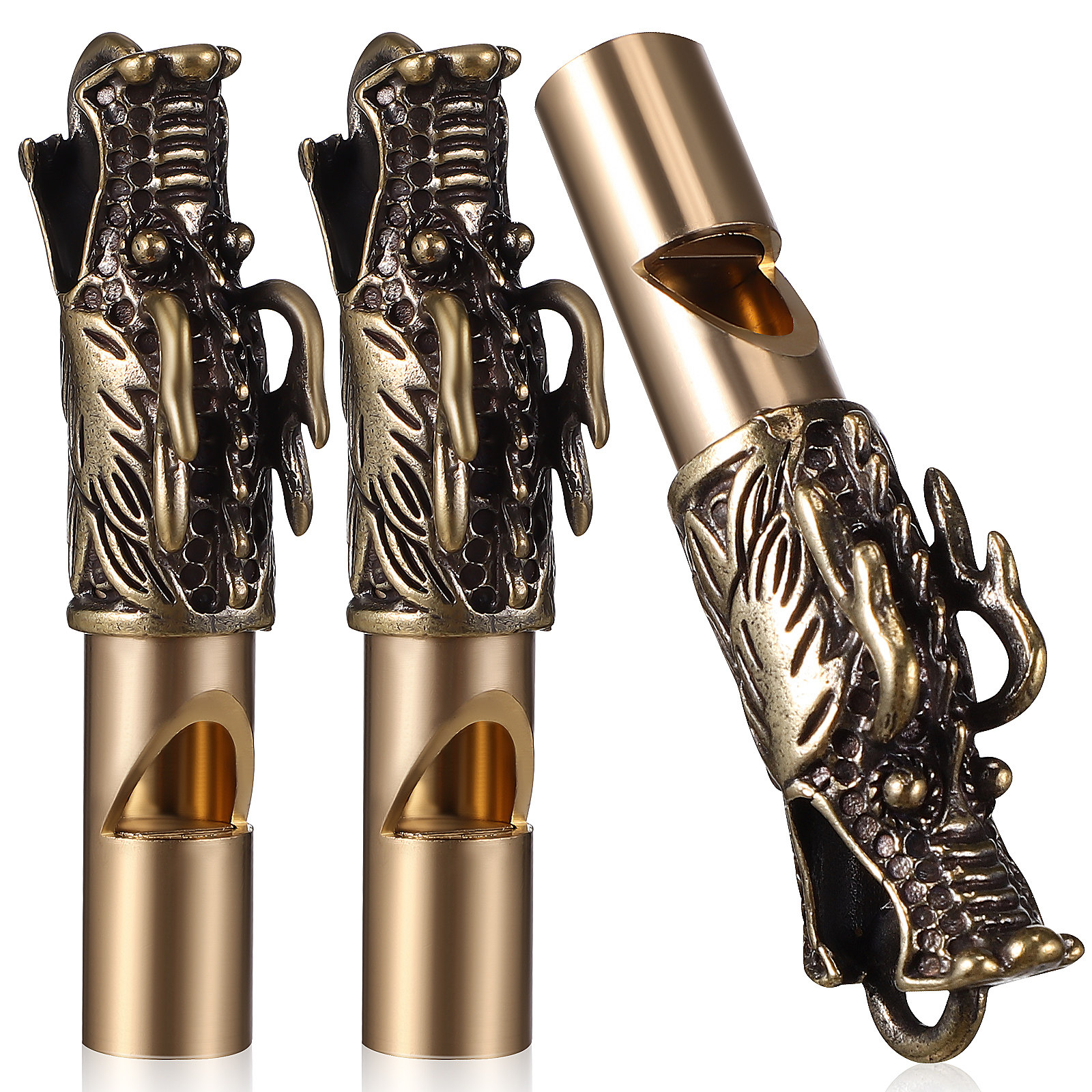 3Pcs Dragon Whistles Brass Ret - огляд і ціна Emergency Whistle Loud