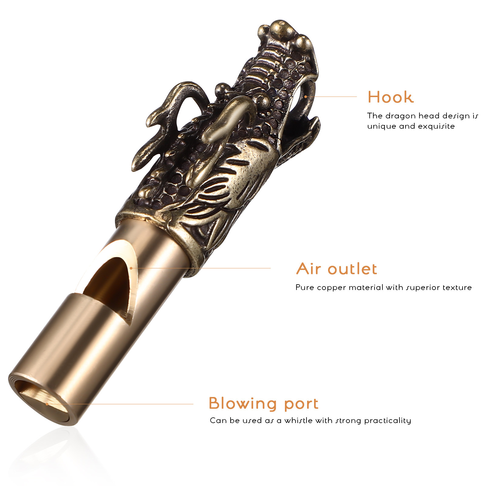 3Pcs Dragon Whistles Brass Ret - огляд і ціна Emergency Whistle Loud