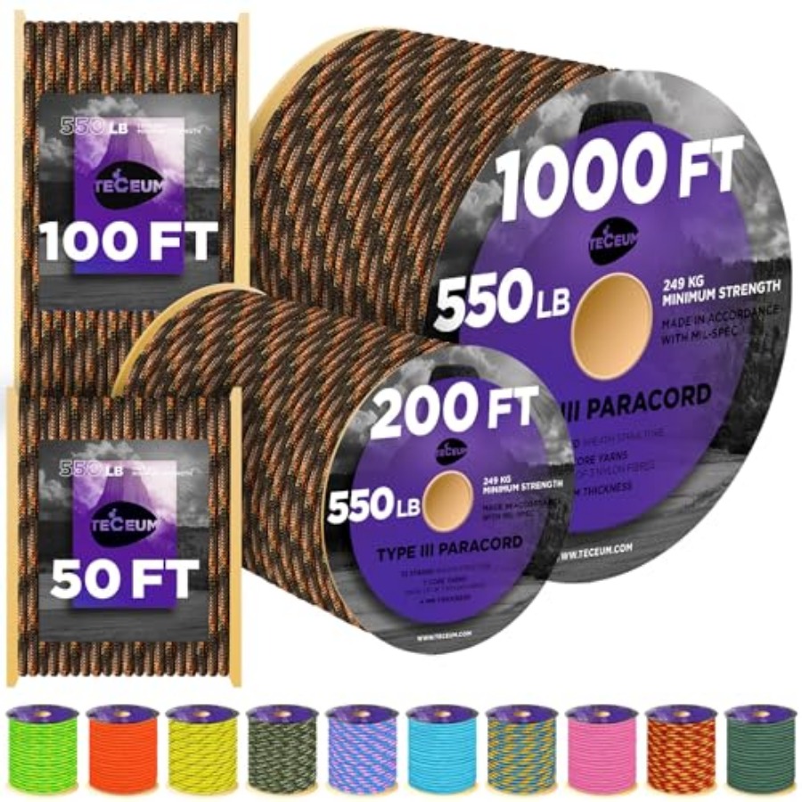 Reflective Paracord Rope 1000  - огляд і ціна Para Cord 1000Ft