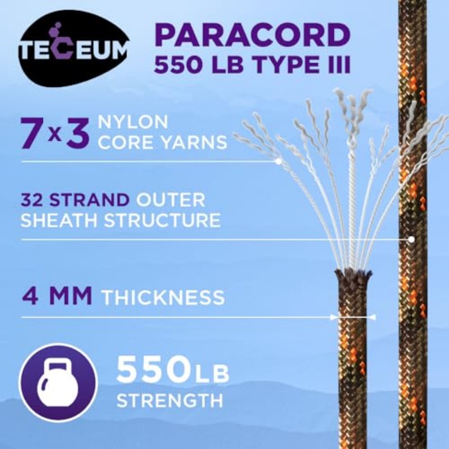 Reflective Paracord Rope 1000  - огляд і ціна Para Cord 1000Ft