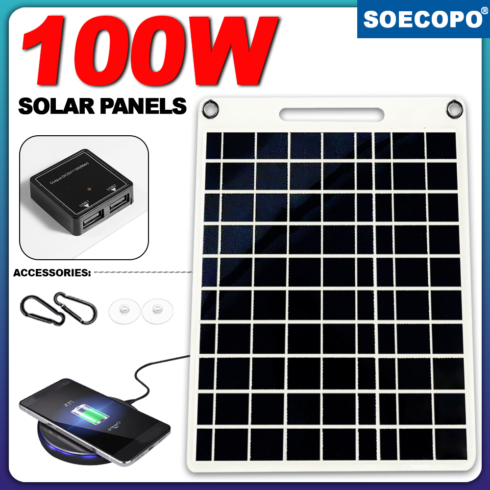 100W Waterproof Solar Panel Po - огляд і ціна Solar Emergency Charger