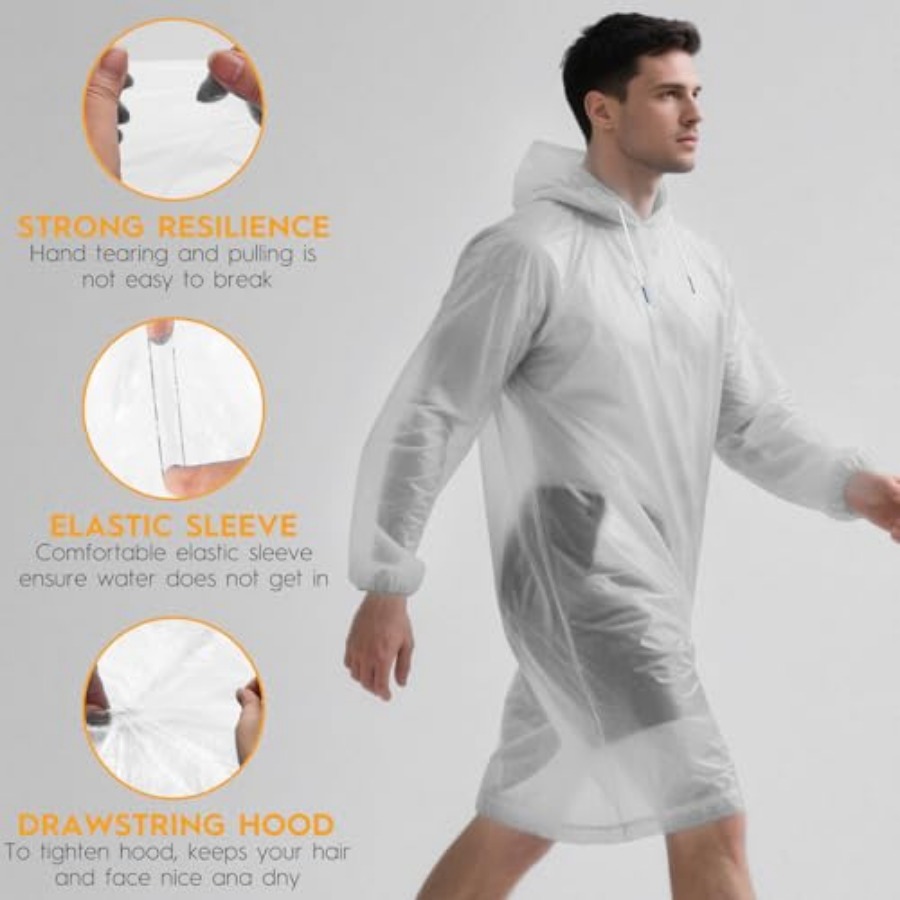 and and Disposable Rain Poncho - огляд і ціна Emergency Poncho Rain